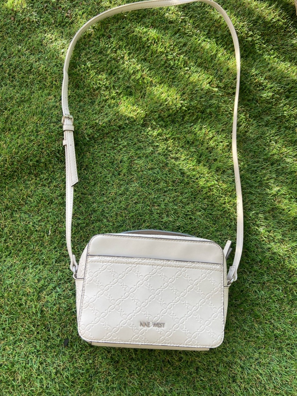 Nine West Off-White Embossed Crossbody Bag purse